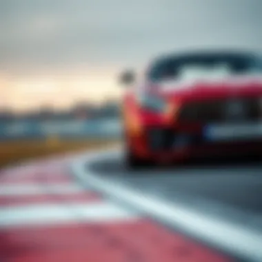 Performance-focused shot of the 2018 GTS AMG on a racetrack demonstrating its handling