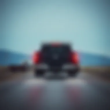 Demonstrating Towing Capabilities Rear view demonstrating towing capabilities with attached trailer