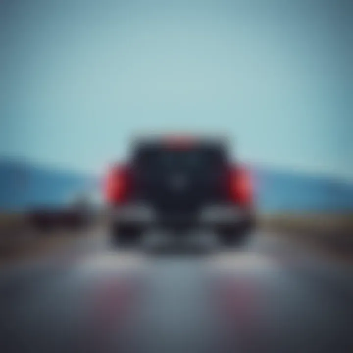 Demonstrating Towing Capabilities Rear view demonstrating towing capabilities with attached trailer