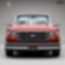 Classic front view of the 1993 Ford F150 showcasing its iconic grille and headlights