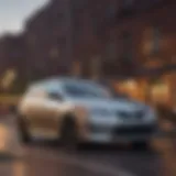 Elegant exterior design of the Toyota Matrix S showcasing its sporty hatchback profile