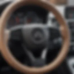 Close-up view of stylish Accord steering wheel covers showcasing various materials