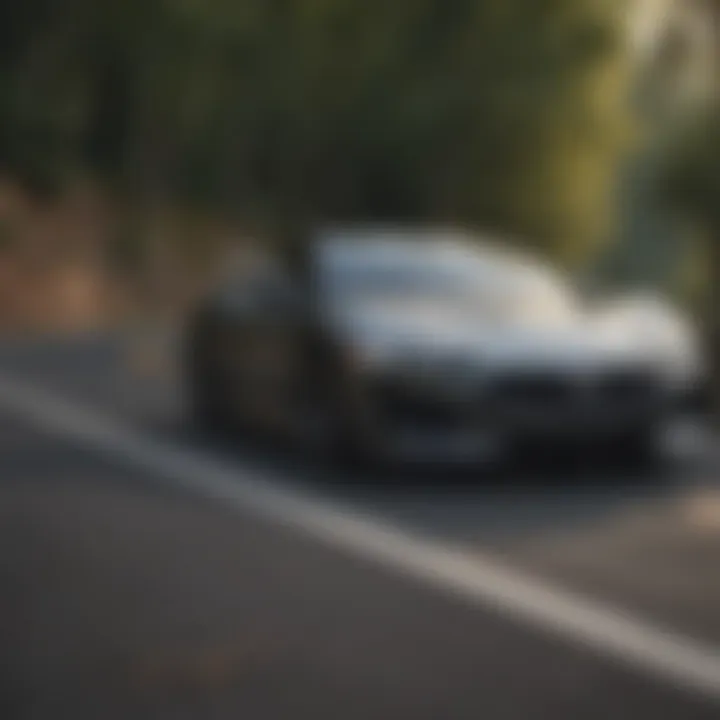 Acura R-Type in motion on a scenic road