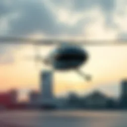 Futuristic design of an air electric vehicle in flight