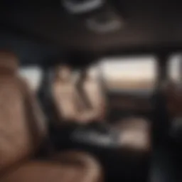 Interior view showcasing spacious seating arrangement of a three-row SUV
