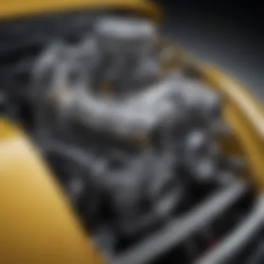 Close-up of Audi super sports car's engine showcasing engineering brilliance