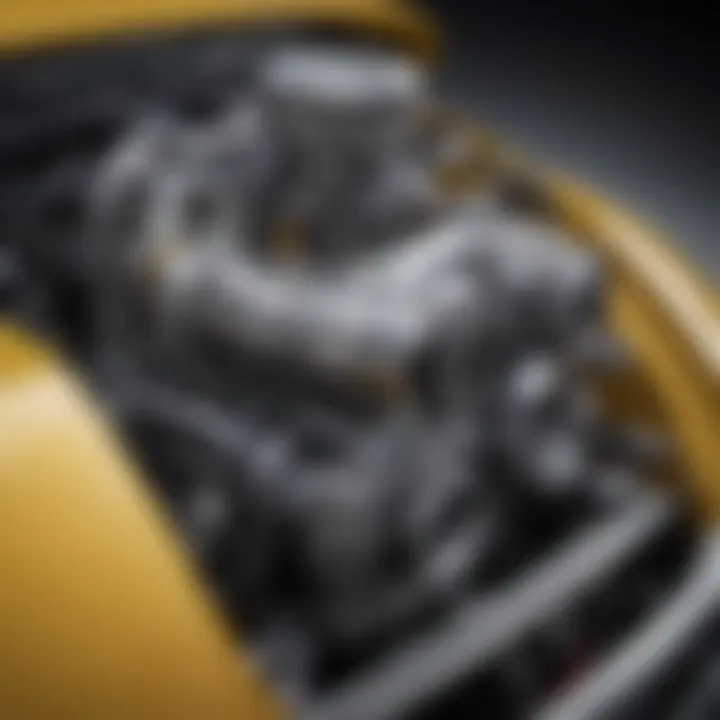 Close-up of Audi super sports car's engine showcasing engineering brilliance