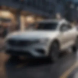 Detailed view of a car's automatic parking sensor system