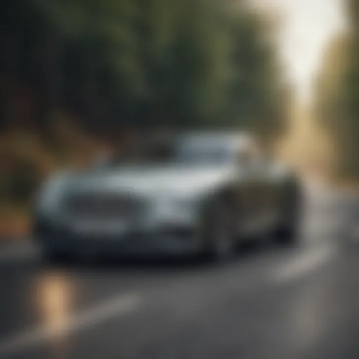 Dynamic action shot of the Bentley two-door sports car on a winding road.