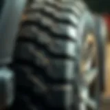 Close-up of all terrain tire tread