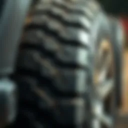 Close-up of all terrain tire tread