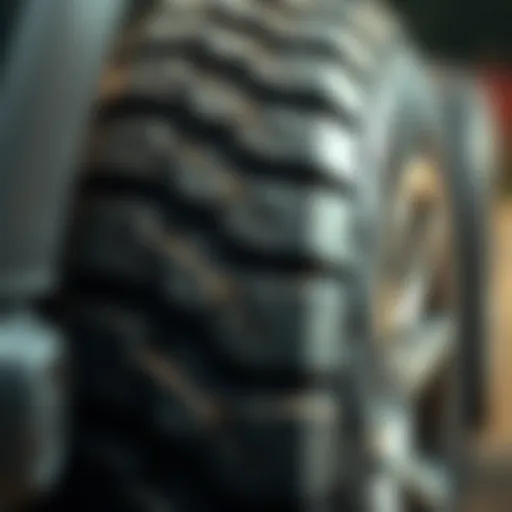 Close-up of all terrain tire tread