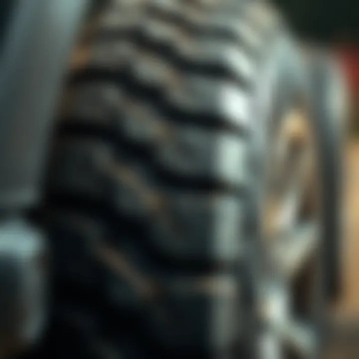 Close-up of all terrain tire tread