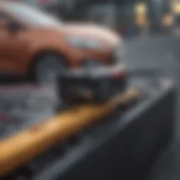 A compact and powerful car battery jumper on a car hood.