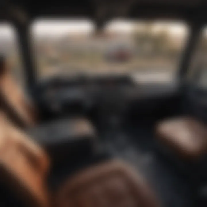 Interior view of a well-maintained truck showcasing dashboard and seating