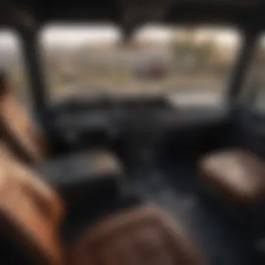 Interior View of Truck Interior view of a well-maintained truck showcasing dashboard and seating