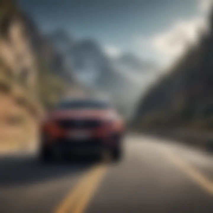 A sleek SUV navigating a winding mountain road