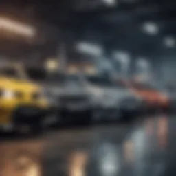 A diverse range of used cars lined up for sale