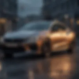 A sleek car with premium window tint reflecting sunlight.