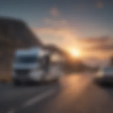 A group of RV enthusiasts enjoying their flat tow vehicle during a trip