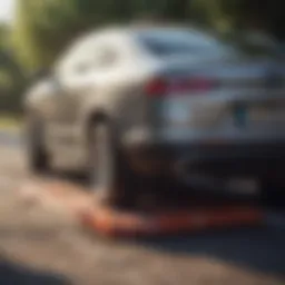 A robust trailer hitch cargo carrier showcasing its sturdy design.
