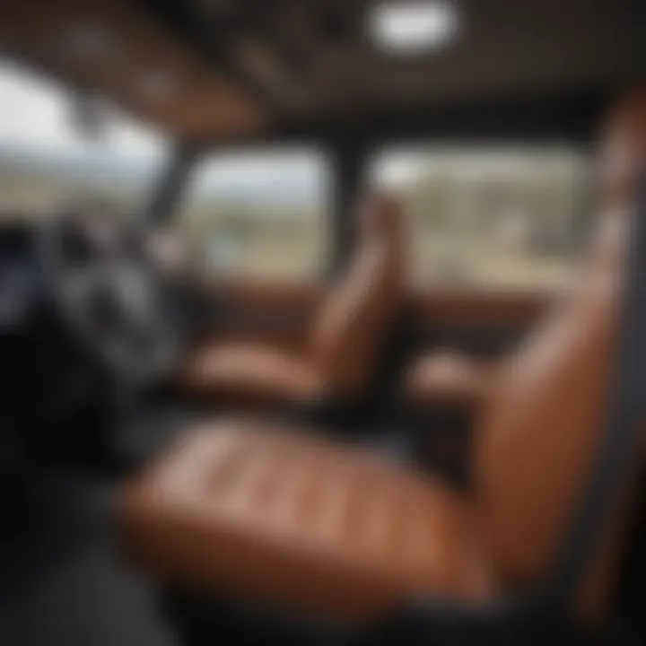 Interior view of the Bison Colorado truck emphasizing comfort and technology