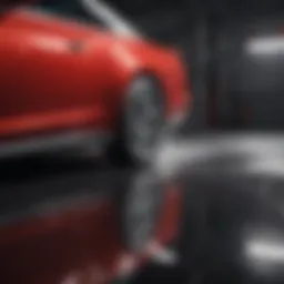 Close-up of a dual-action polisher in action on a vehicle's surface