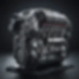 A four-cylinder engine highlighting its compact design and efficiency
