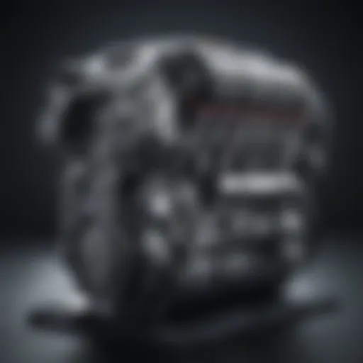 A four-cylinder engine highlighting its compact design and efficiency