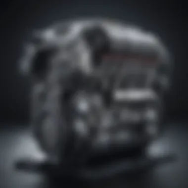 Compact Four-Cylinder Engine Design A four-cylinder engine highlighting its compact design and efficiency