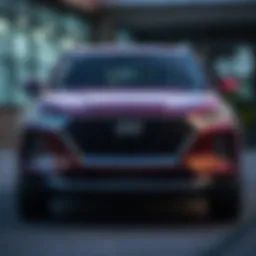 Front view of the 2020 Hyundai Santa Fe showcasing its sleek design