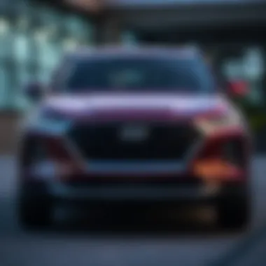 Sleek Design of the 2020 Hyundai Santa Fe Front view of the 2020 Hyundai Santa Fe showcasing its sleek design