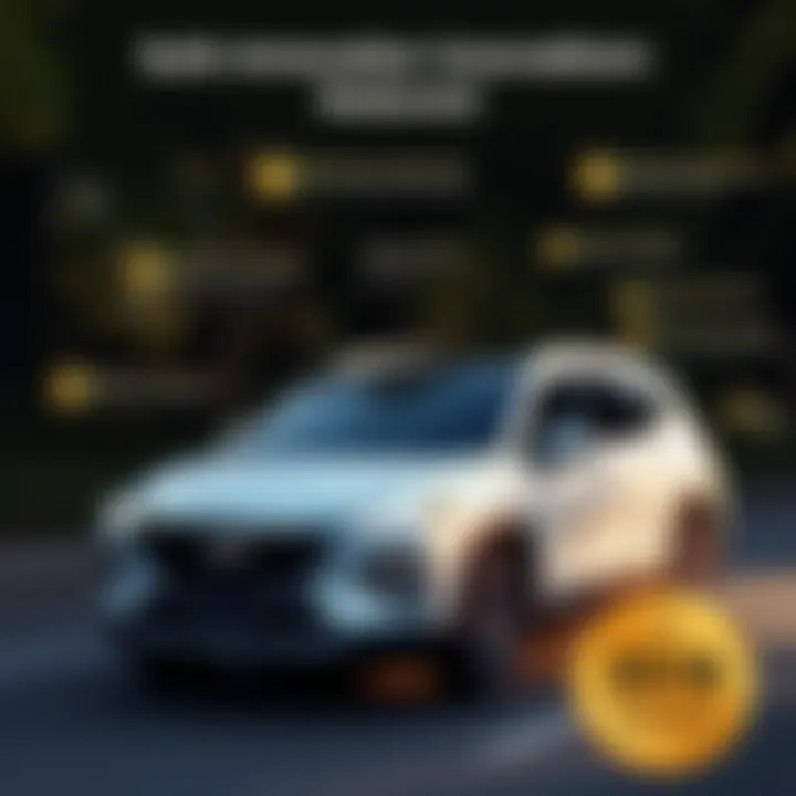 Safety Innovations in the 2020 Hyundai Santa Fe Safety features of the Hyundai Santa Fe displayed in an infographic