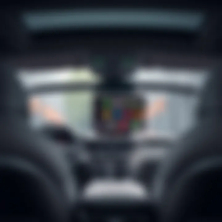Interior view of the 2022 K5 LX highlighting advanced technology features