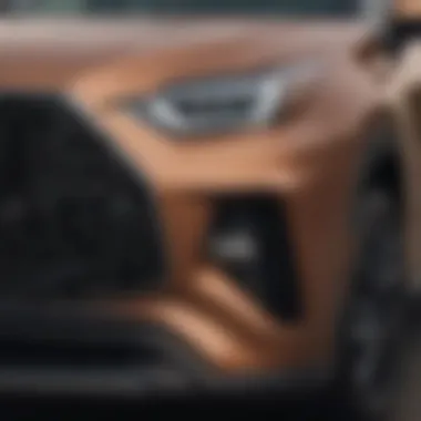 Close-up view of the bronze exterior of the 2022 Toyota Highlander