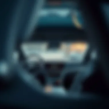 Interior cockpit of the Cadillac Lyriq highlighting advanced technology features