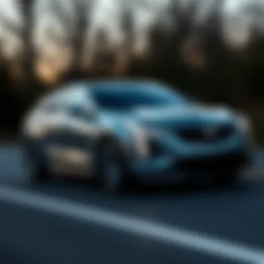 Cadillac Lyriq in motion demonstrating its electric performance on the road