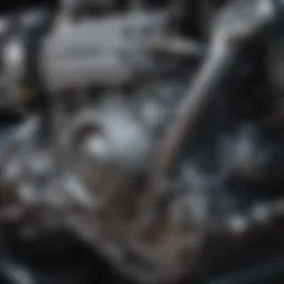 Close-up of Honda six-cylinder engine components showcasing precision engineering.
