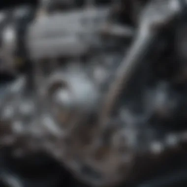 Close-up of Honda six-cylinder engine components showcasing precision engineering.