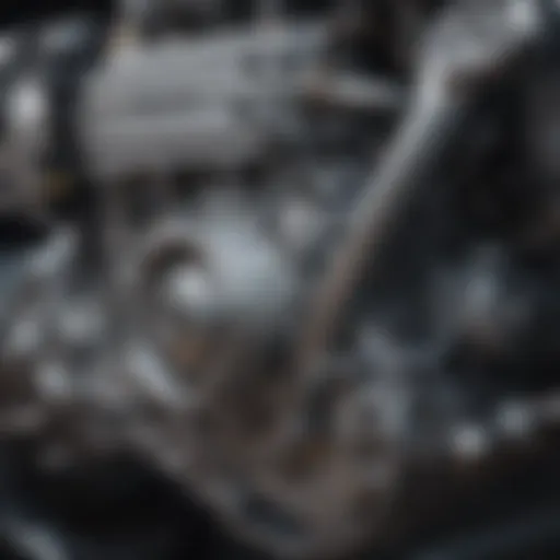 Close-up of Honda six-cylinder engine components showcasing precision engineering.