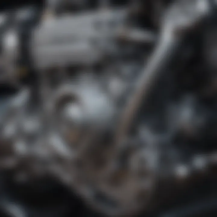 Close-up of Honda six-cylinder engine components showcasing precision engineering.