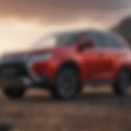 Exterior design of the Mitsubishi Outlander showcasing its sleek curves and robust build.