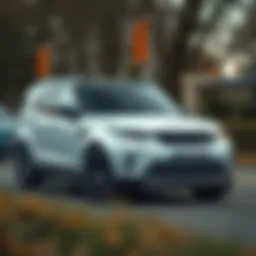 A sleek Land Rover Discovery showcasing its modern design features