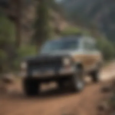 Jeep Wagoneer in action on rugged terrain