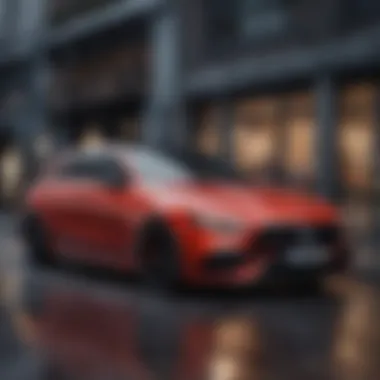 Dynamic Exterior View of the 2021 Mercedes-Benz A 35 AMG Dynamic exterior view of the 2021 Mercedes-Benz A 35 AMG