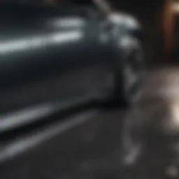 Close-up of a glossy car surface showcasing paint protection
