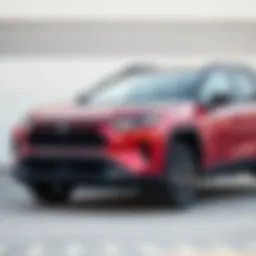 Exterior view of the 2021 RAV4 showcasing its design