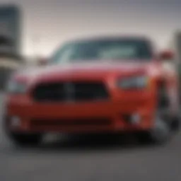 Front view of the 2010 Dodge Charger RT showcasing its aggressive styling