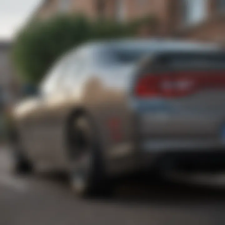 Rear view of the 2010 Charger RT emphasizing its muscular build
