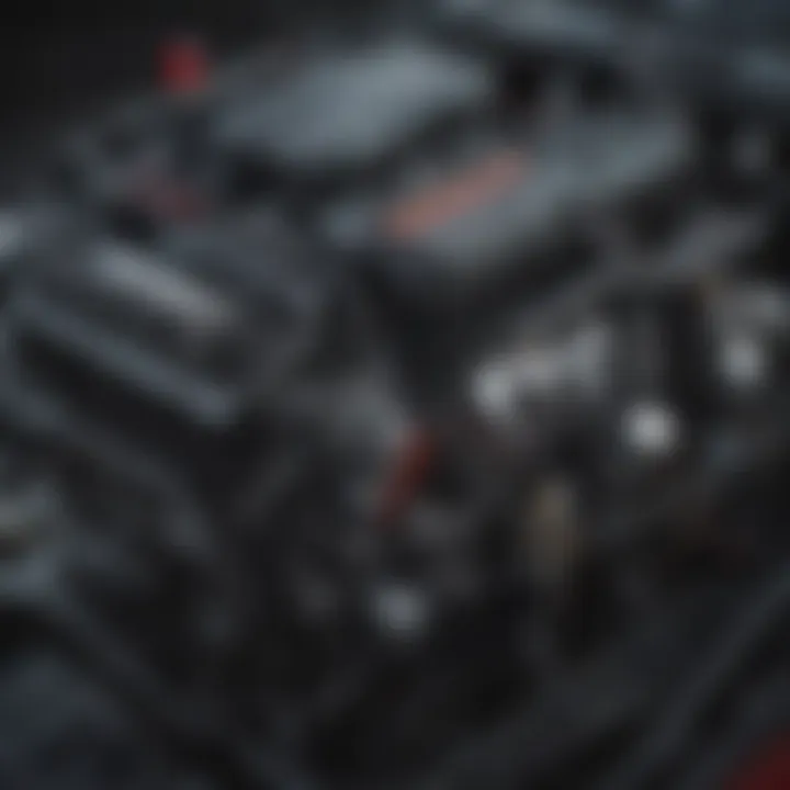 Close-up of Dodge Hellcat's powerful engine